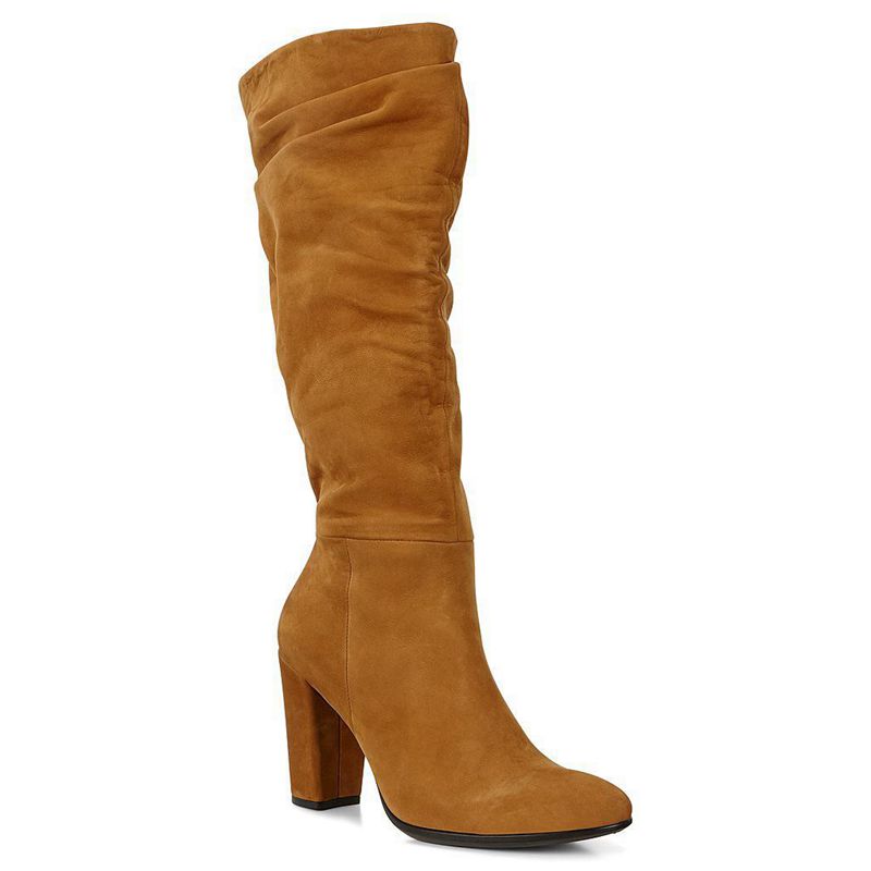 Women Boots Ecco Shape 75 Block - Knee High Boots Yellow - India VIAWHQ983